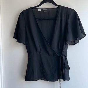 Black wrap blouse
